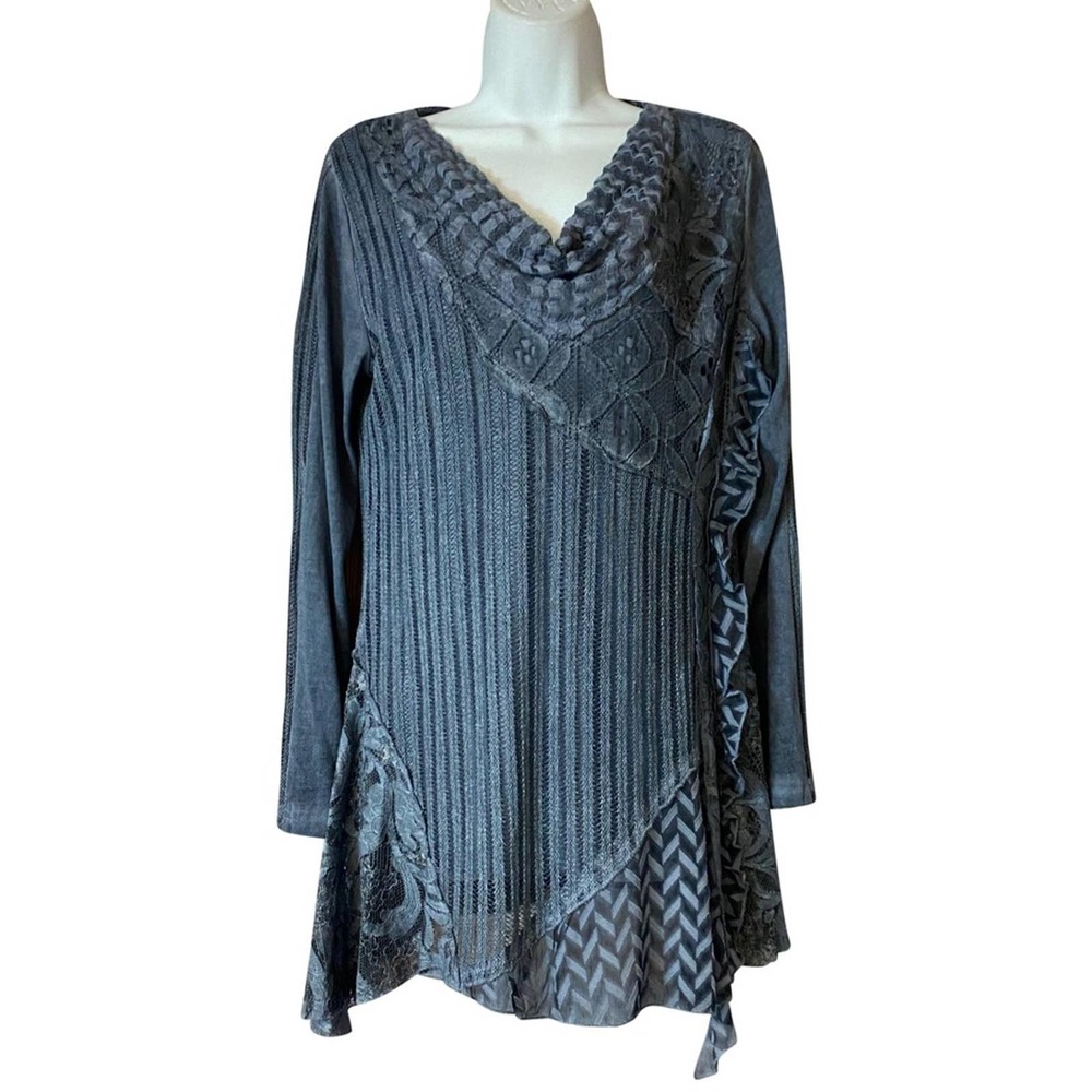 NWT Feratelli blue knit top M